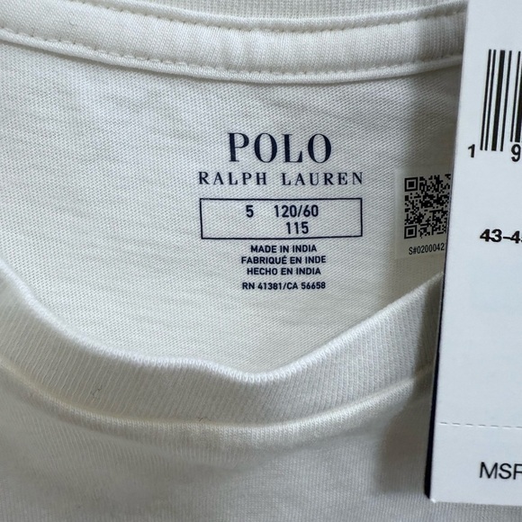 NWT Polo Ralph Lauren Little Boys Madras Logo Jersey T-Shirt, Size 5 - Picture 5 of 5